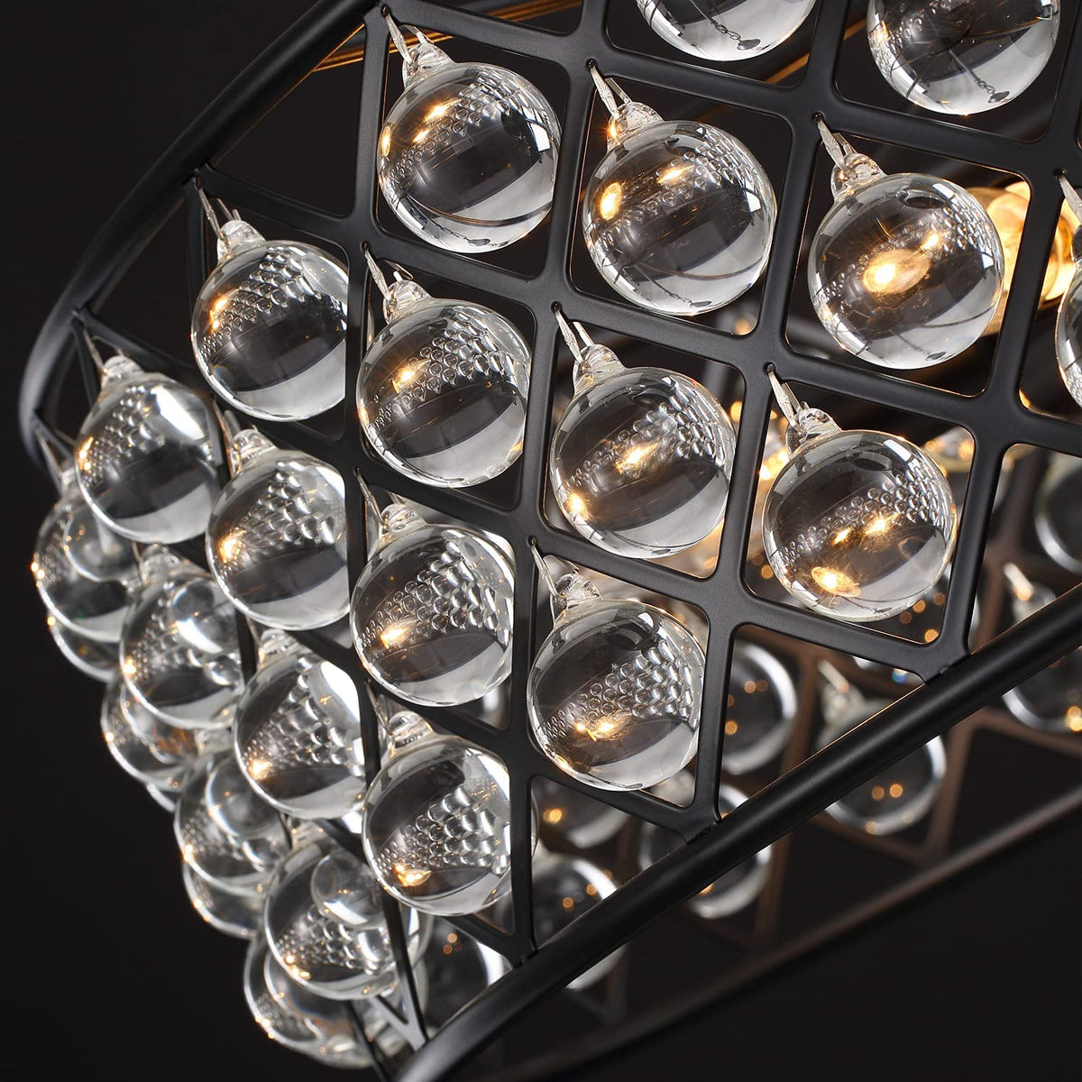 Lustre Rond Cristal Noir