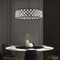 Lustre Rond Cristal Noir