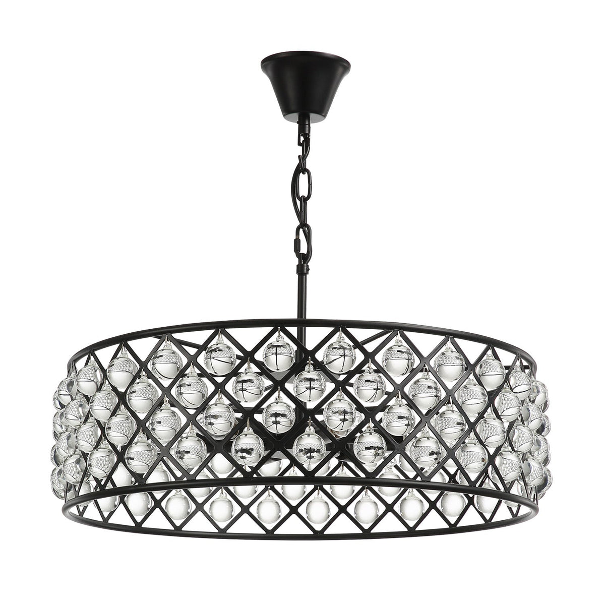 Lustre Rond Cristal Noir design