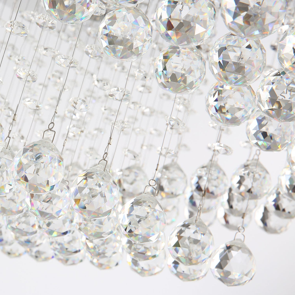 Lustre Rectangulaire Cristal Salon gros plan