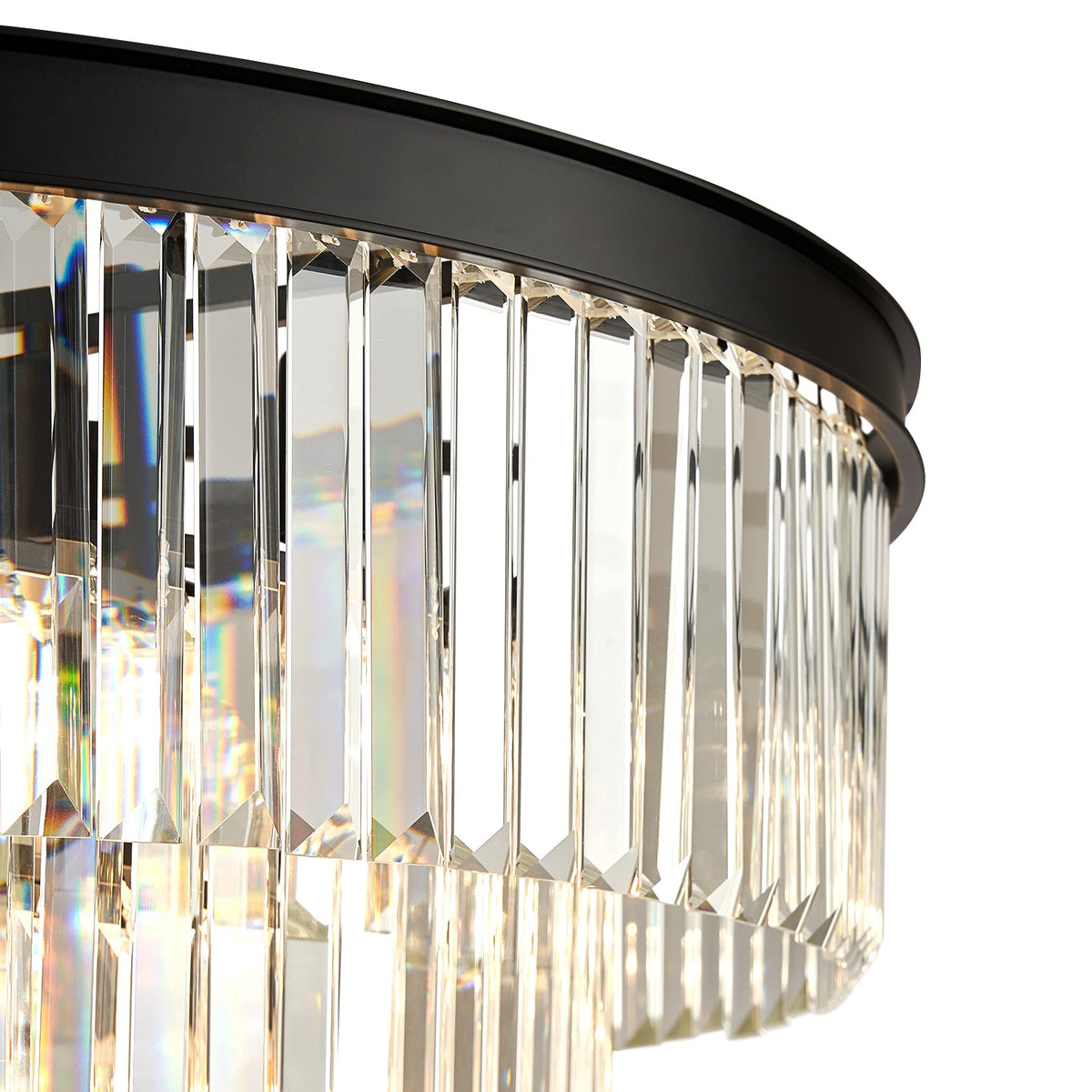 Lustre Rond Cristal Salle à Manger Noir noir