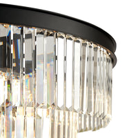 Lustre Rond Cristal Salle à Manger Noir noir
