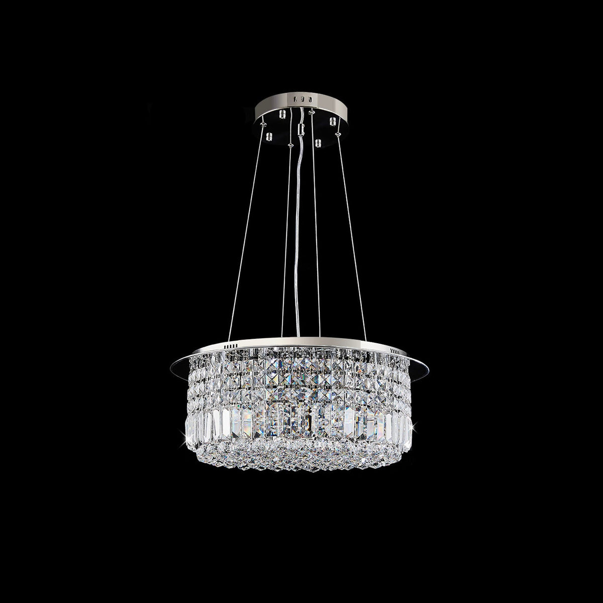 Lustre Rond Cristal Salle à Manger Tambour design