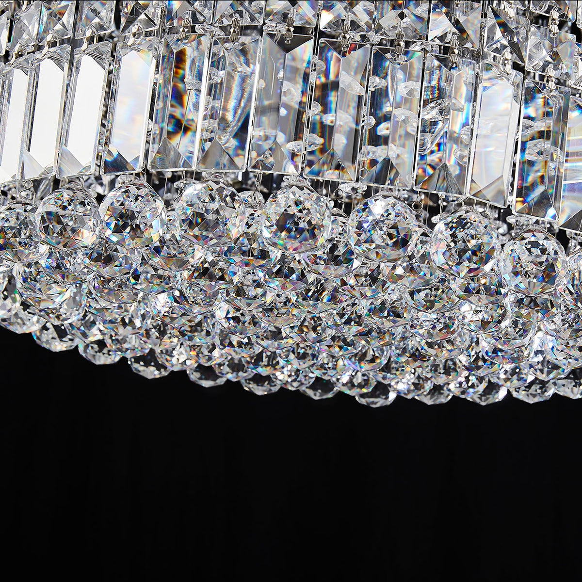 Lustre Rond Cristal Salle à Manger Tambour suspendu
