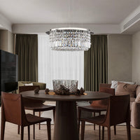 Lustre Rond Cristal Salle à Manger Tambour