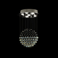 Lustre Sphère Cristal Pluie Chrome pour Salle à Manger