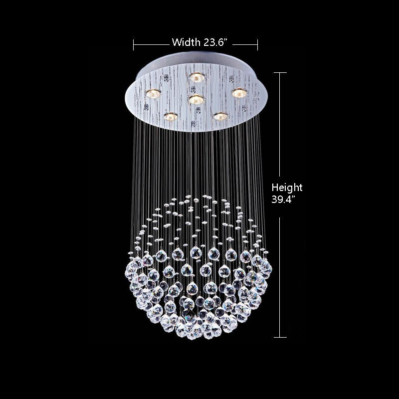 Lustre Sphère Cristal Argenté salle à manger