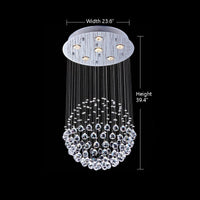 Lustre Sphère Cristal Argenté salle à manger