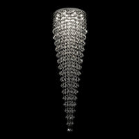 Lustre Rond Pluie Cristal K9 Chrome pour Escalier et Entrée