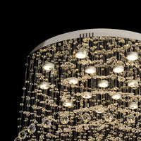 Lustre Rond Cristal Entrée gros plan