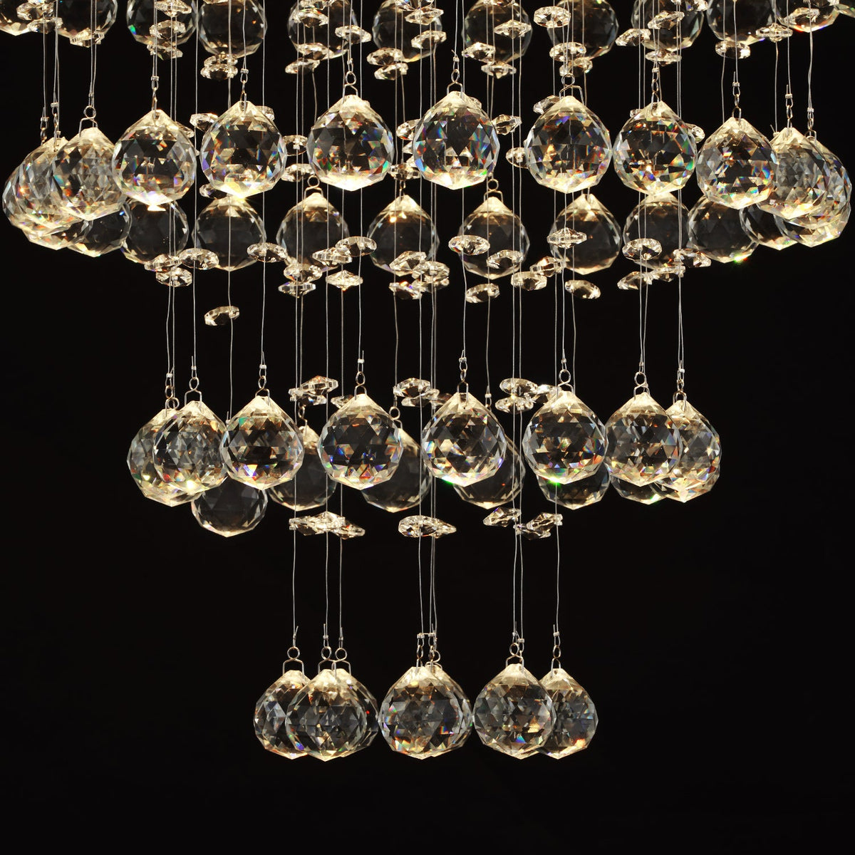 Lustre Rond Cristal Salon gros plan