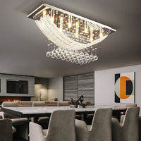 Lustre Arrondi Cristal Salle à Manger vue d'ensemble