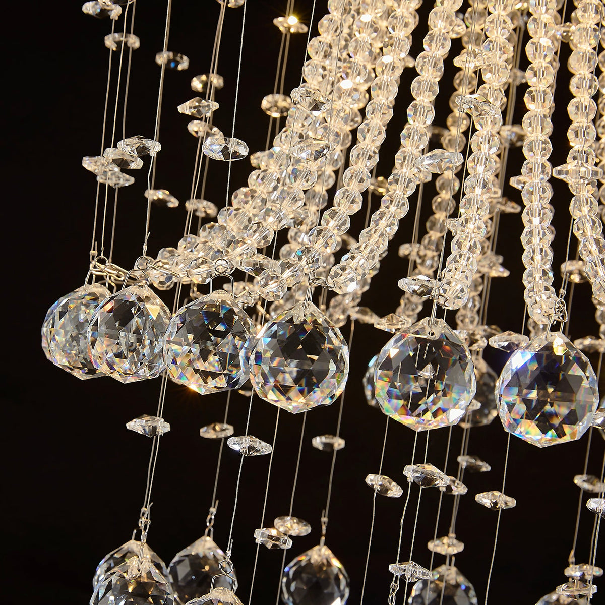 Lustre Rond Cristal Argenté Salon design
