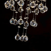 Lustre Rond Cristal Argenté Salon gros plan