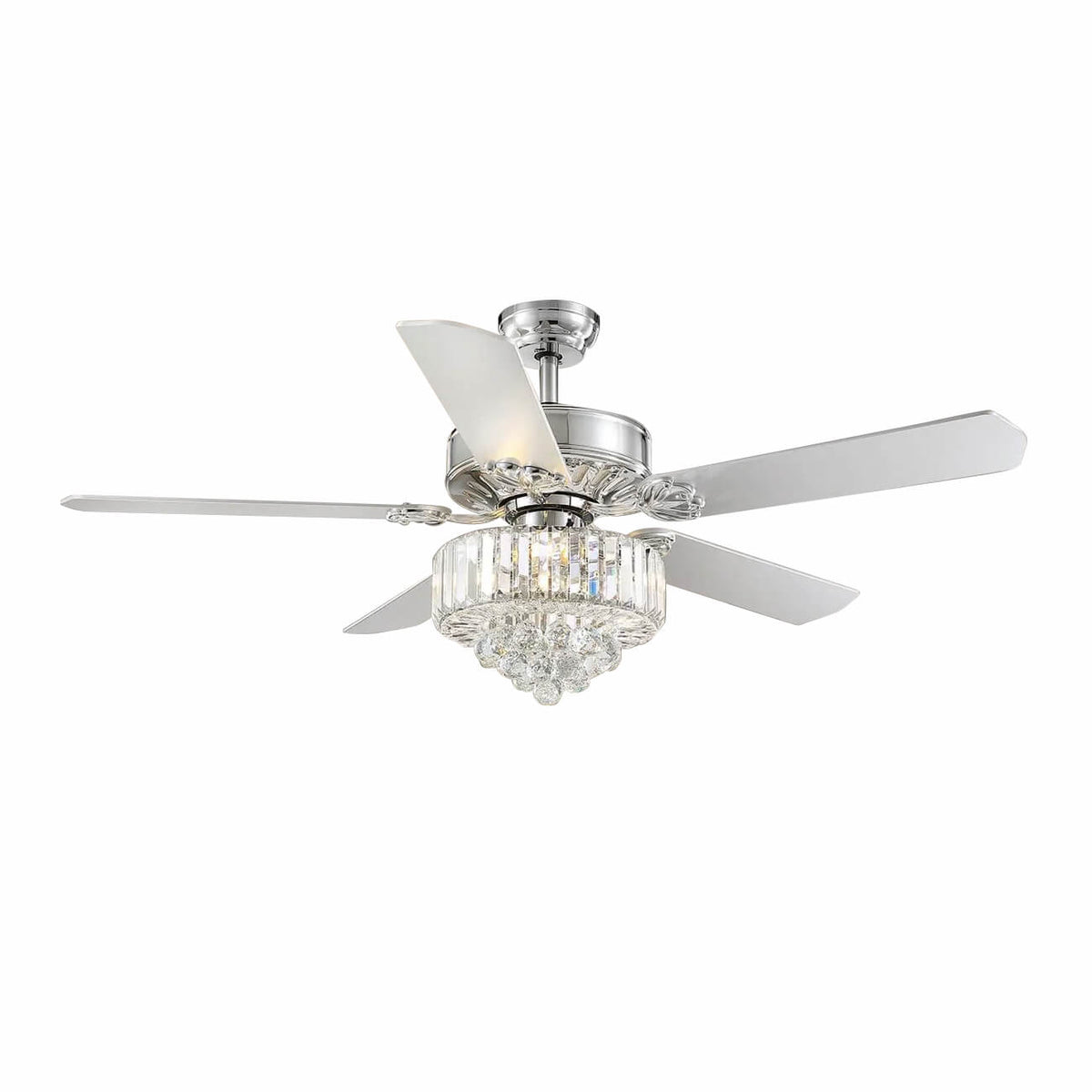 Plafonnier Ventilateur Cristal avec 5 Pales Noires