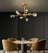 LUXY GOLD – Lustre Doré en Métal Verre et Cristaux Lumio™