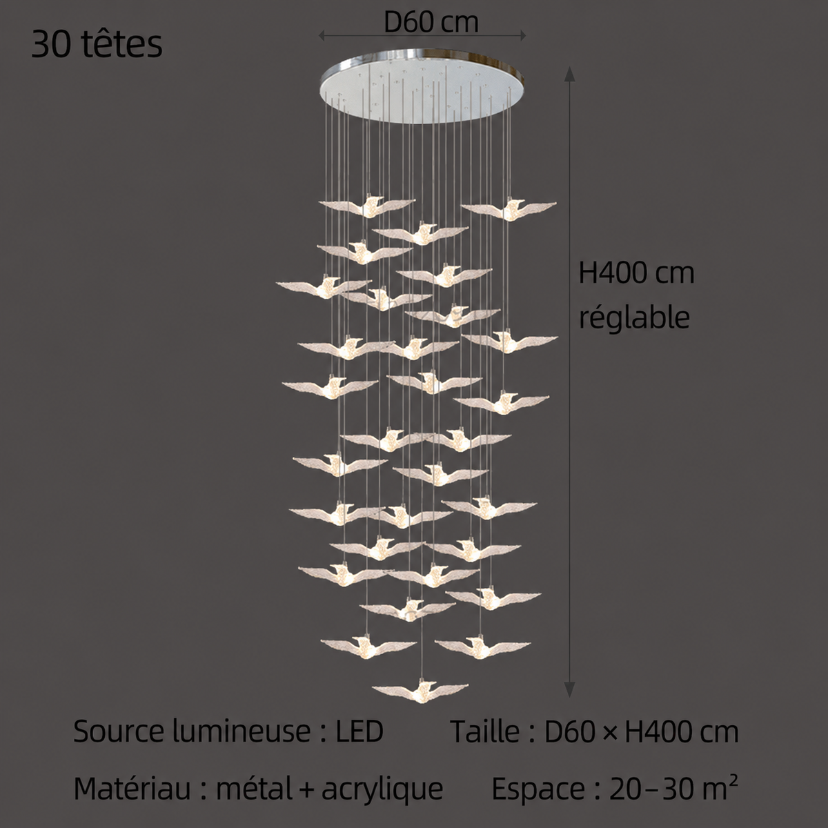 Suspension LED Oiseau Design Moderne Lumio