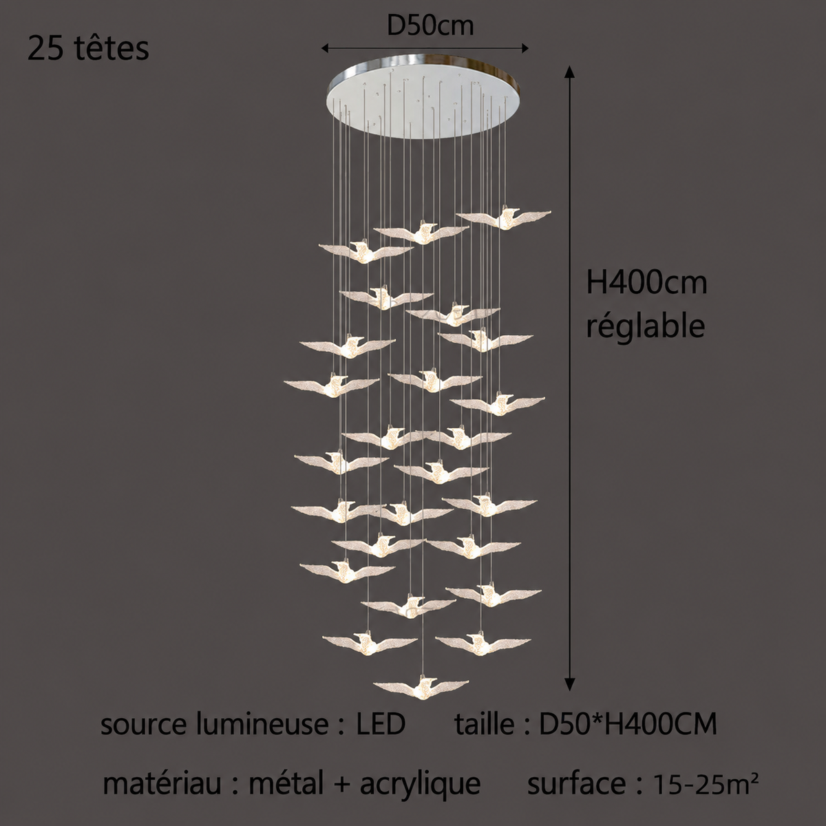 Suspension LED Oiseau Design Moderne Lumio