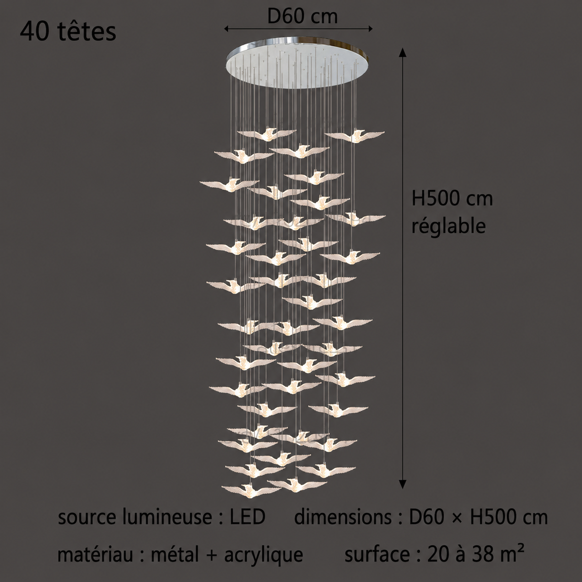 Suspension LED Oiseau Design Moderne Lumio