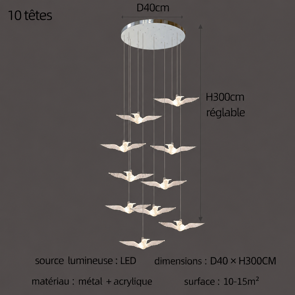 Suspension LED Oiseau Design Moderne Lumio