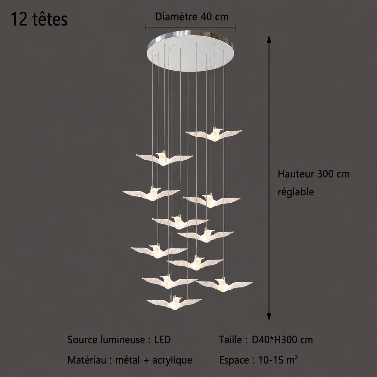 Suspension LED Oiseau Design Moderne Lumio