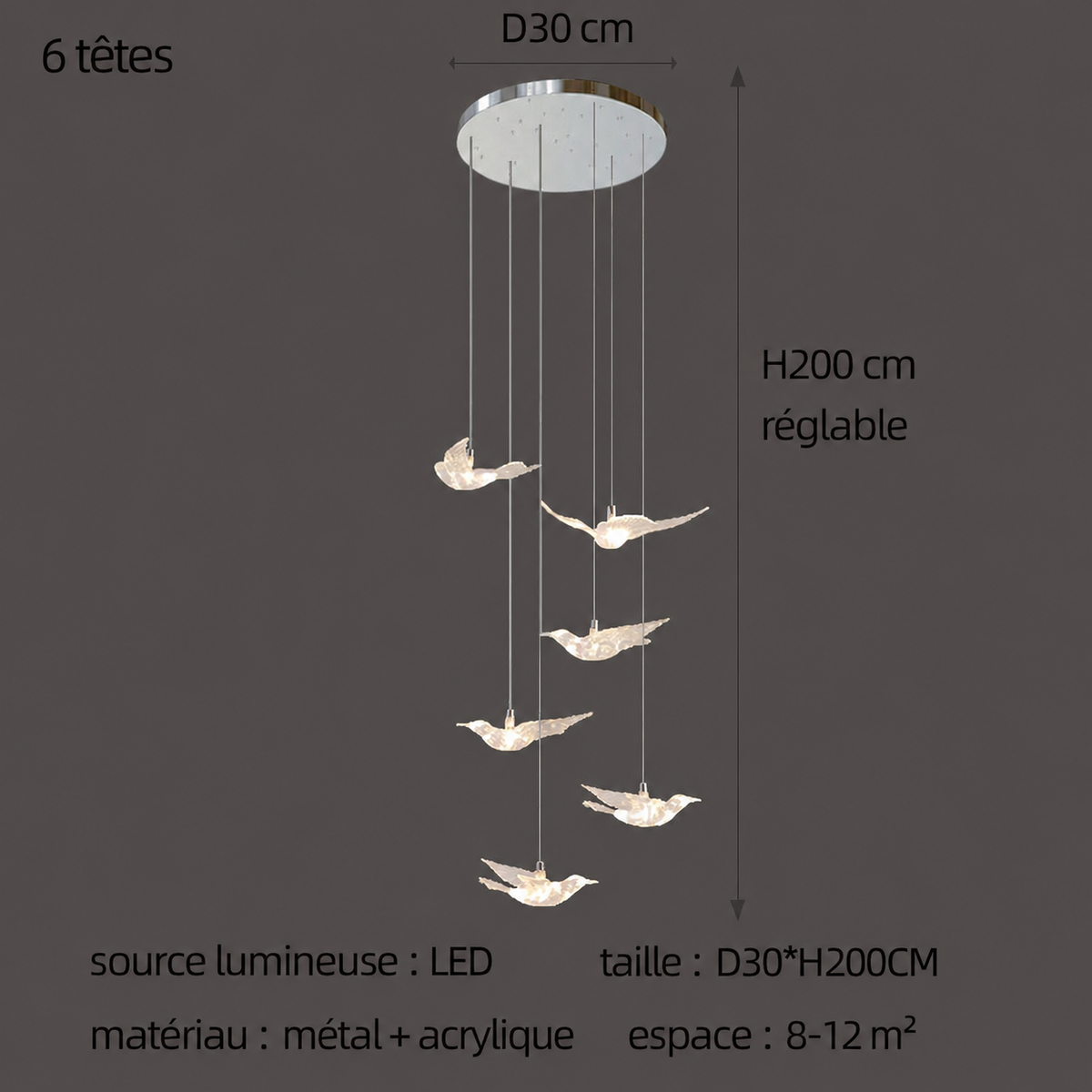 Suspension LED Oiseau Design Moderne Lumio