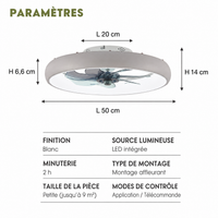 Plafonnier Ventilateur Compact Blanc Lumio