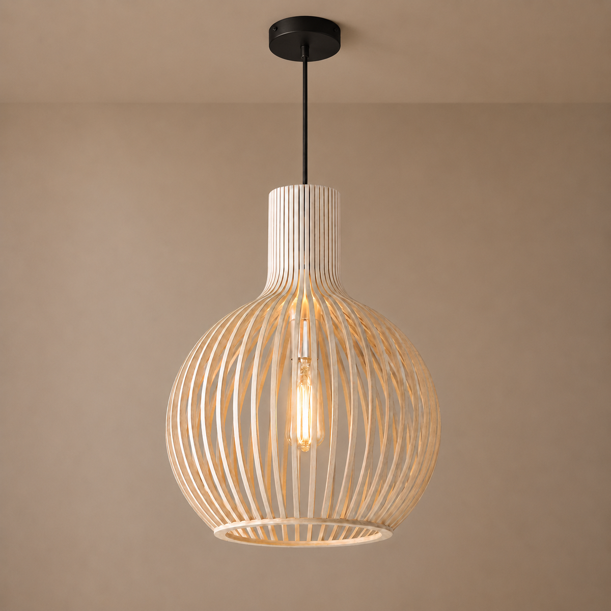 Lampe Suspendue Bois Scandinave Nola