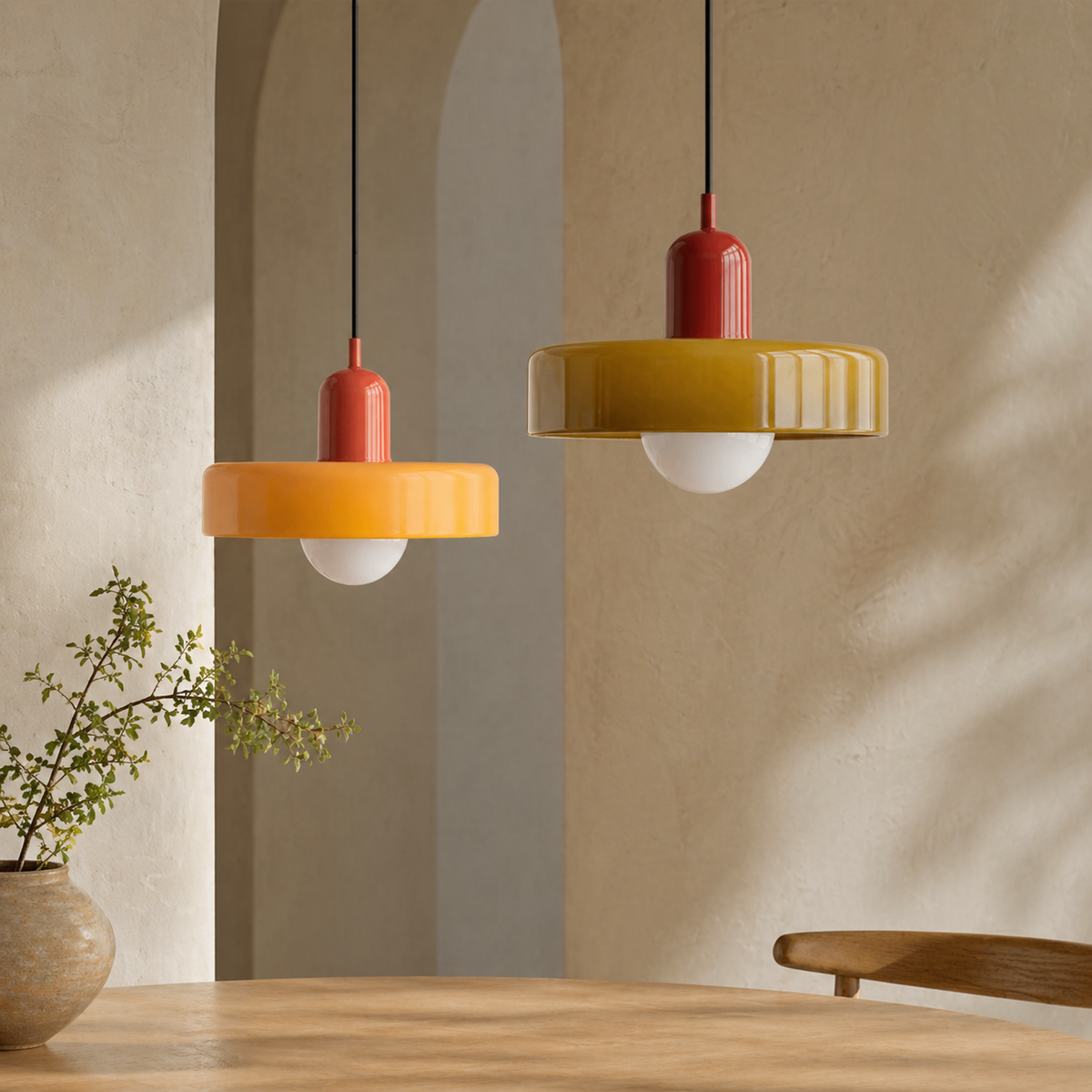 Lampe Suspendue en Verre Coloré Mellan