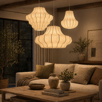 Lustre Suspension Wabi Sabi en Soie Blanche