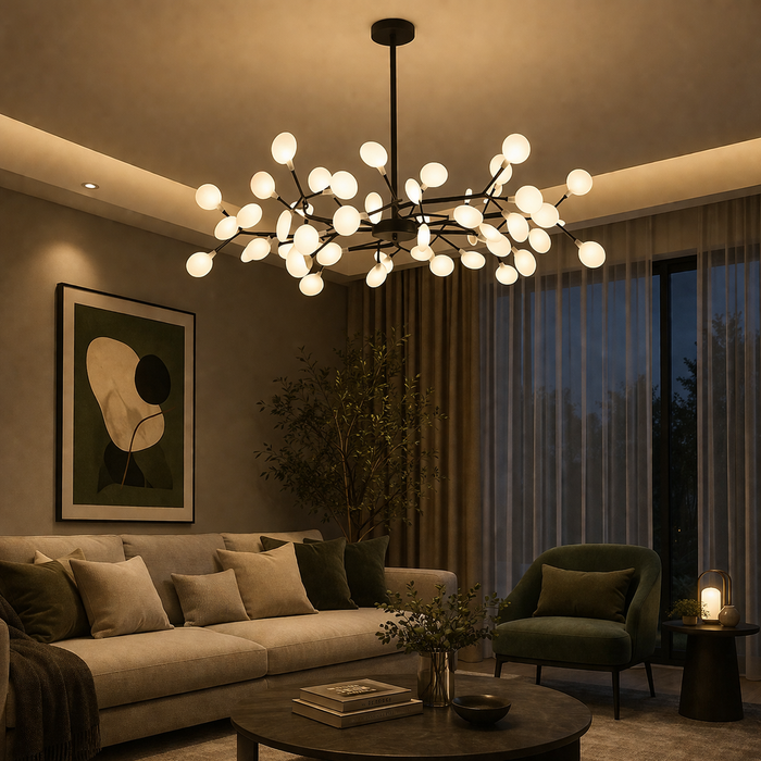 Lustre Moléculaire LED Noir ou Doré