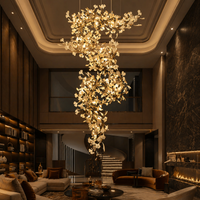 Lustre Floral Doré en Céramique