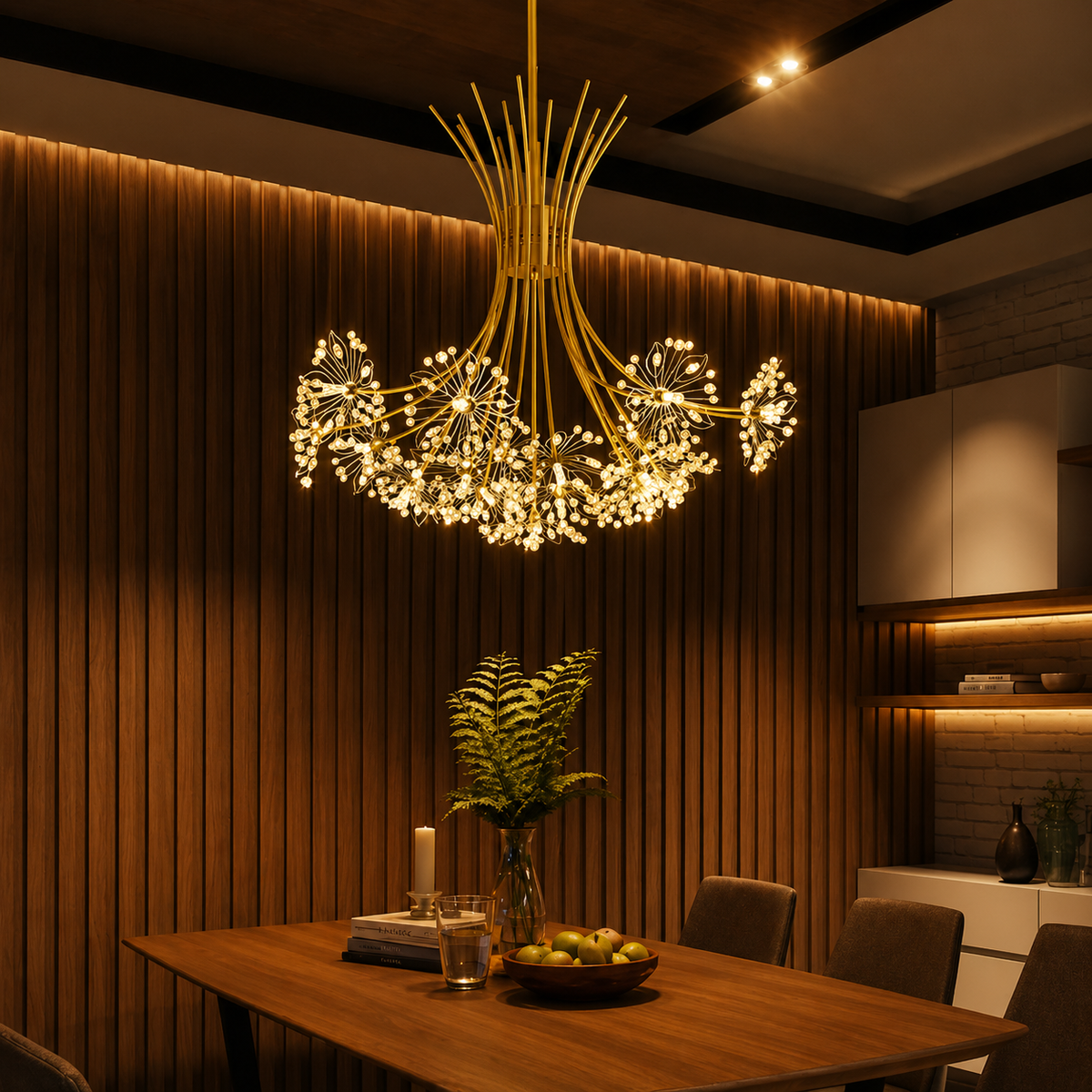 Lustre Salon Design en Métal et Acrylique
