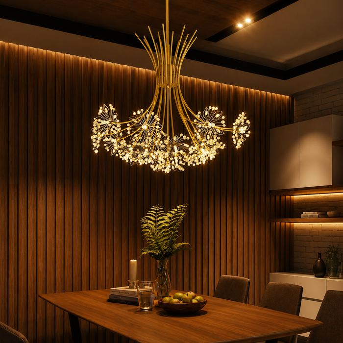 Lustre Salon Design en Métal et Acrylique