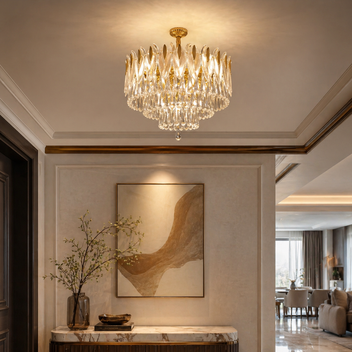 Lustre Suspension en Cristal Élégant