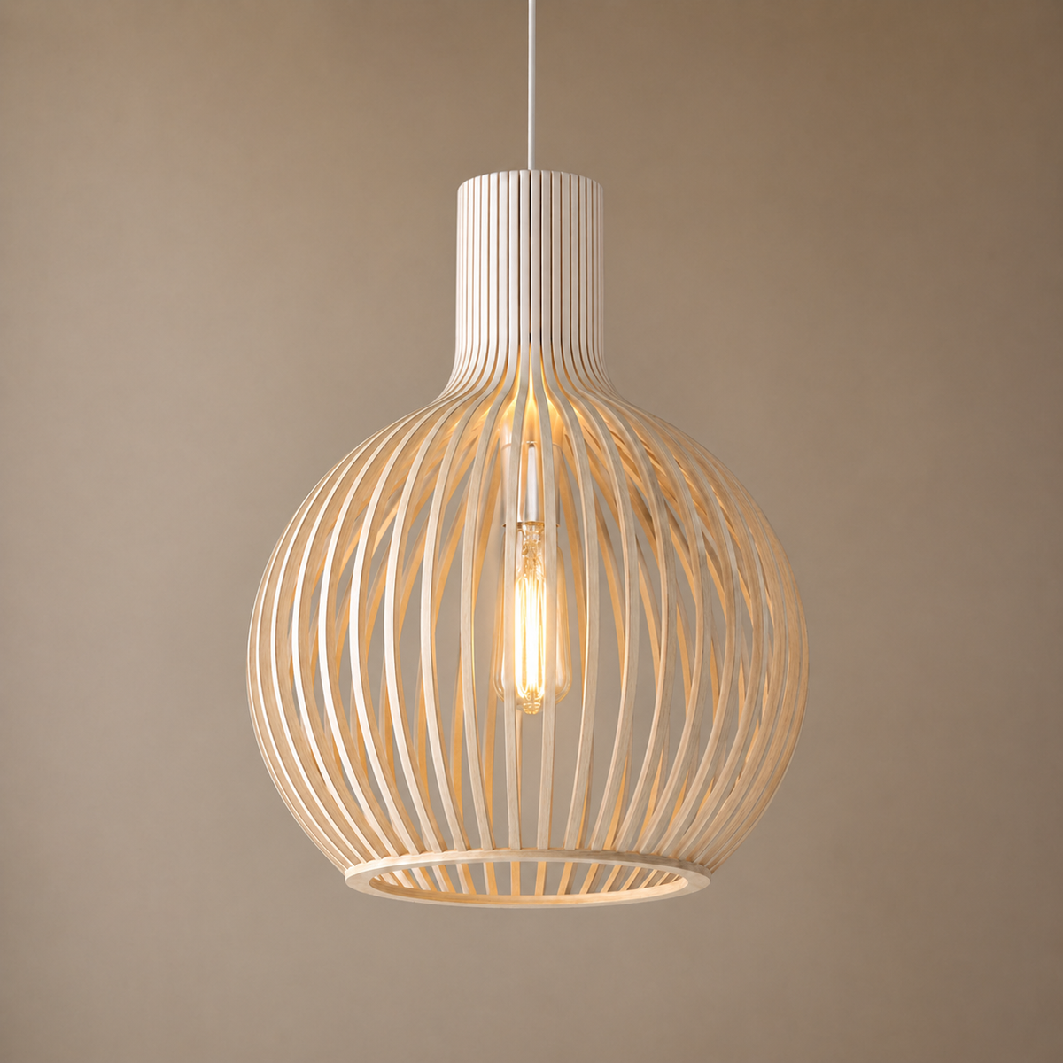 Lampe Suspendue Bois Scandinave Nola
