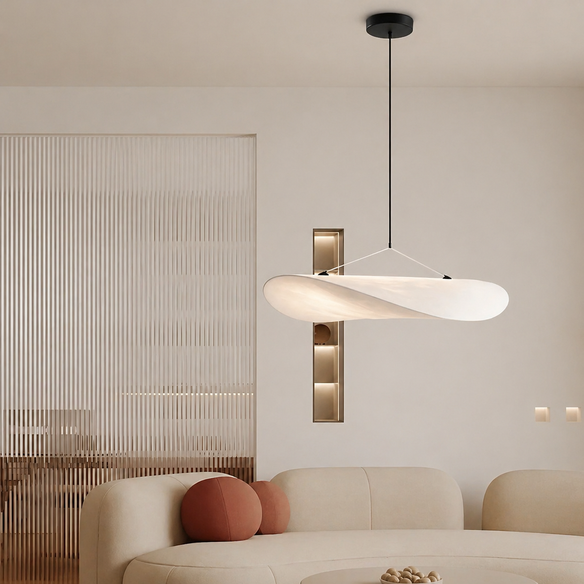 Lampe Suspendue Wabi Sabi en Soie