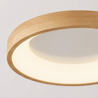 Plafonnier Scandinave Circulaire en Bois Naturel