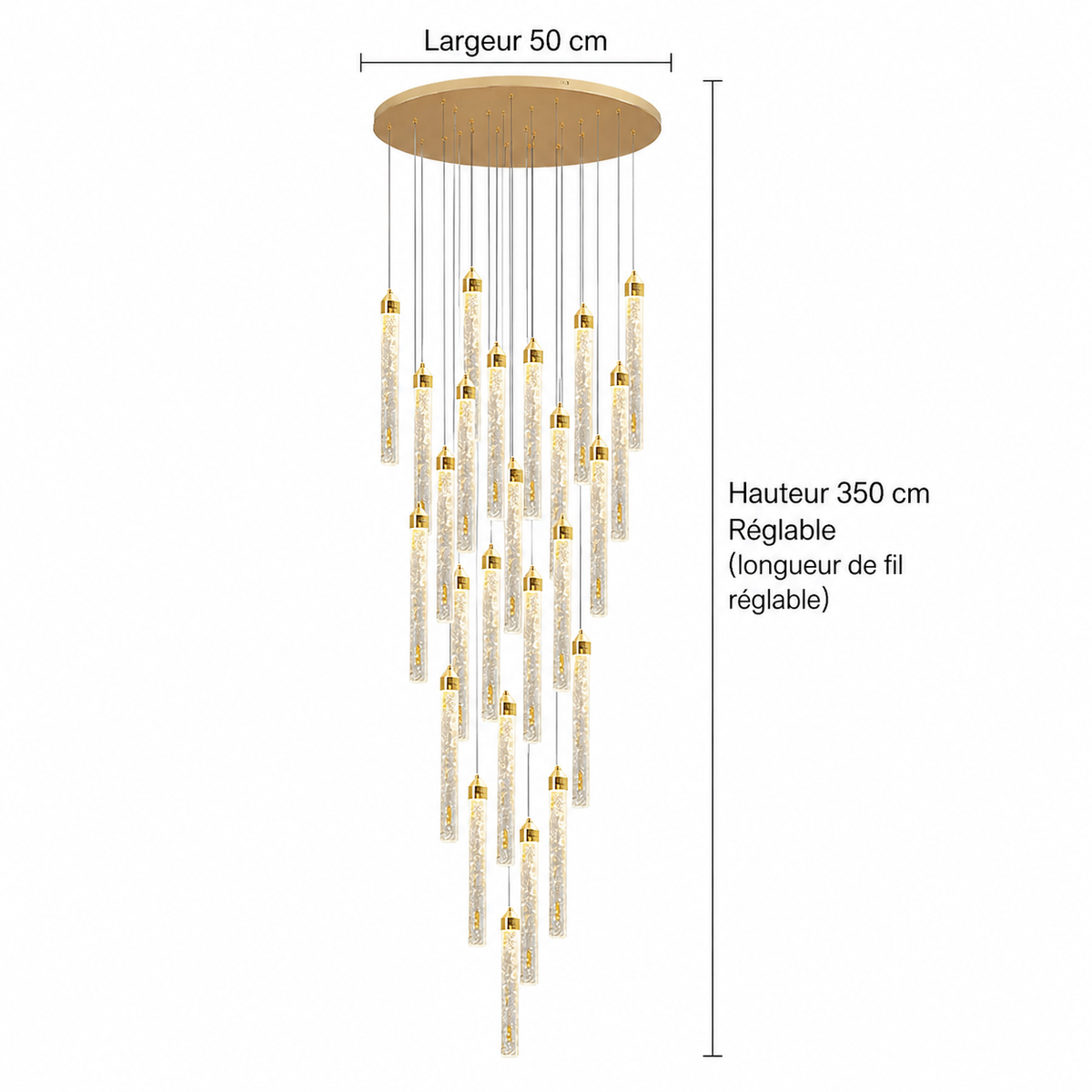 Lustre 25 Lumières Plafond Haut pour Salon