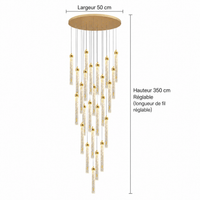 Lustre 25 Lumières Plafond Haut pour Salon