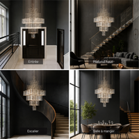 Lustre Cristal Gouttes pour Salon