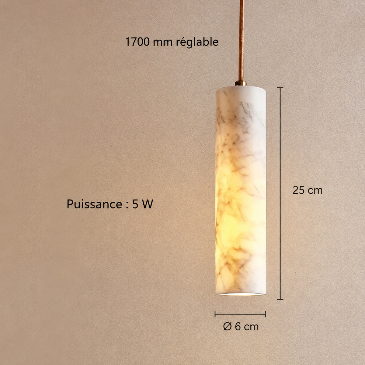 Lampe Suspendue LED en Marbre Moderne