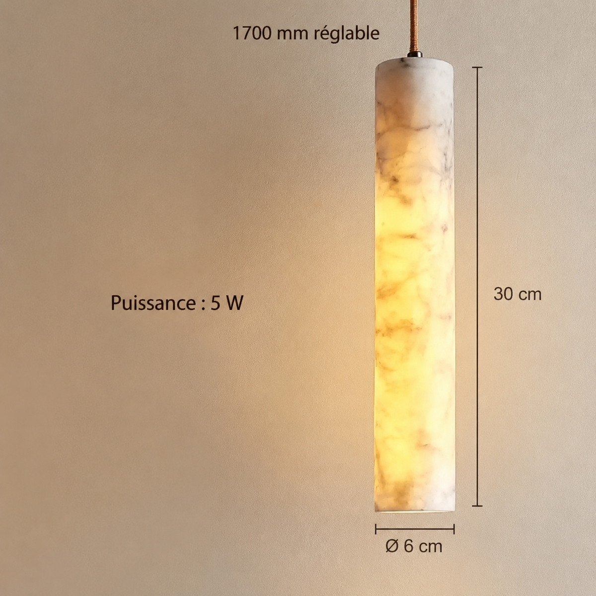 Lampe Suspendue LED en Marbre Moderne