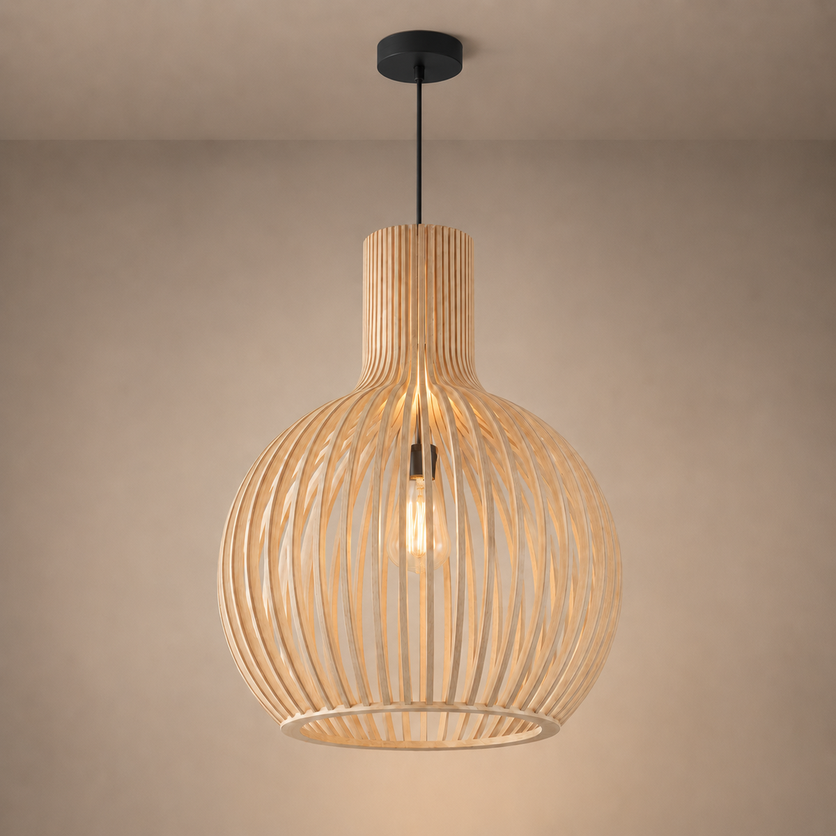 Lampe Suspendue Bois Scandinave Nola Lumio