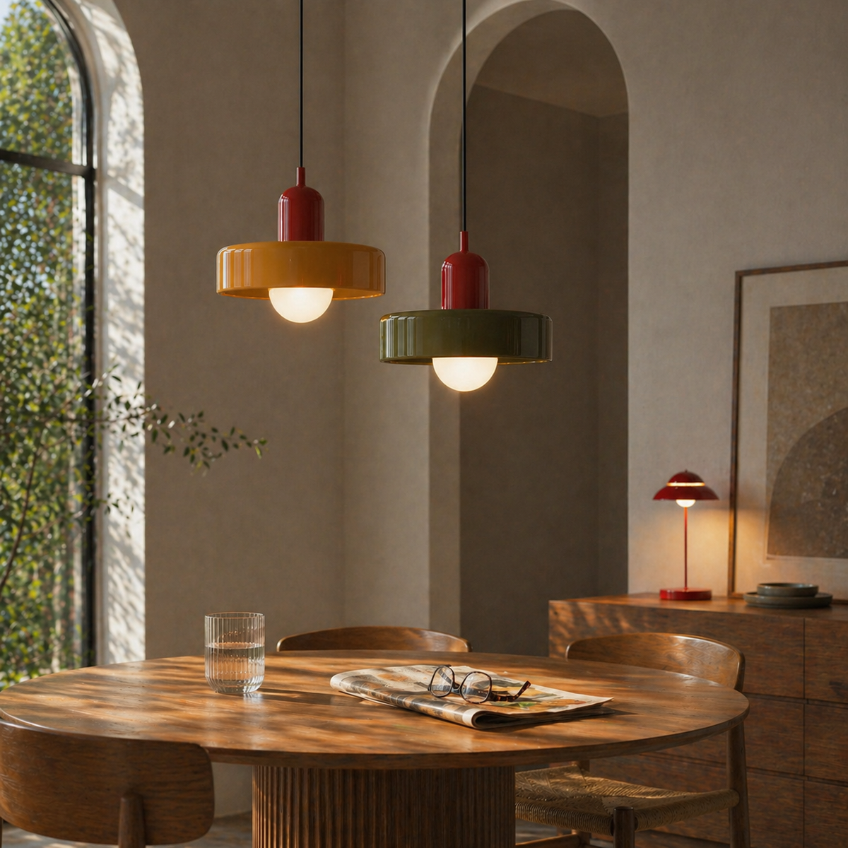 Lampe Suspendue en Verre Coloré Mellan