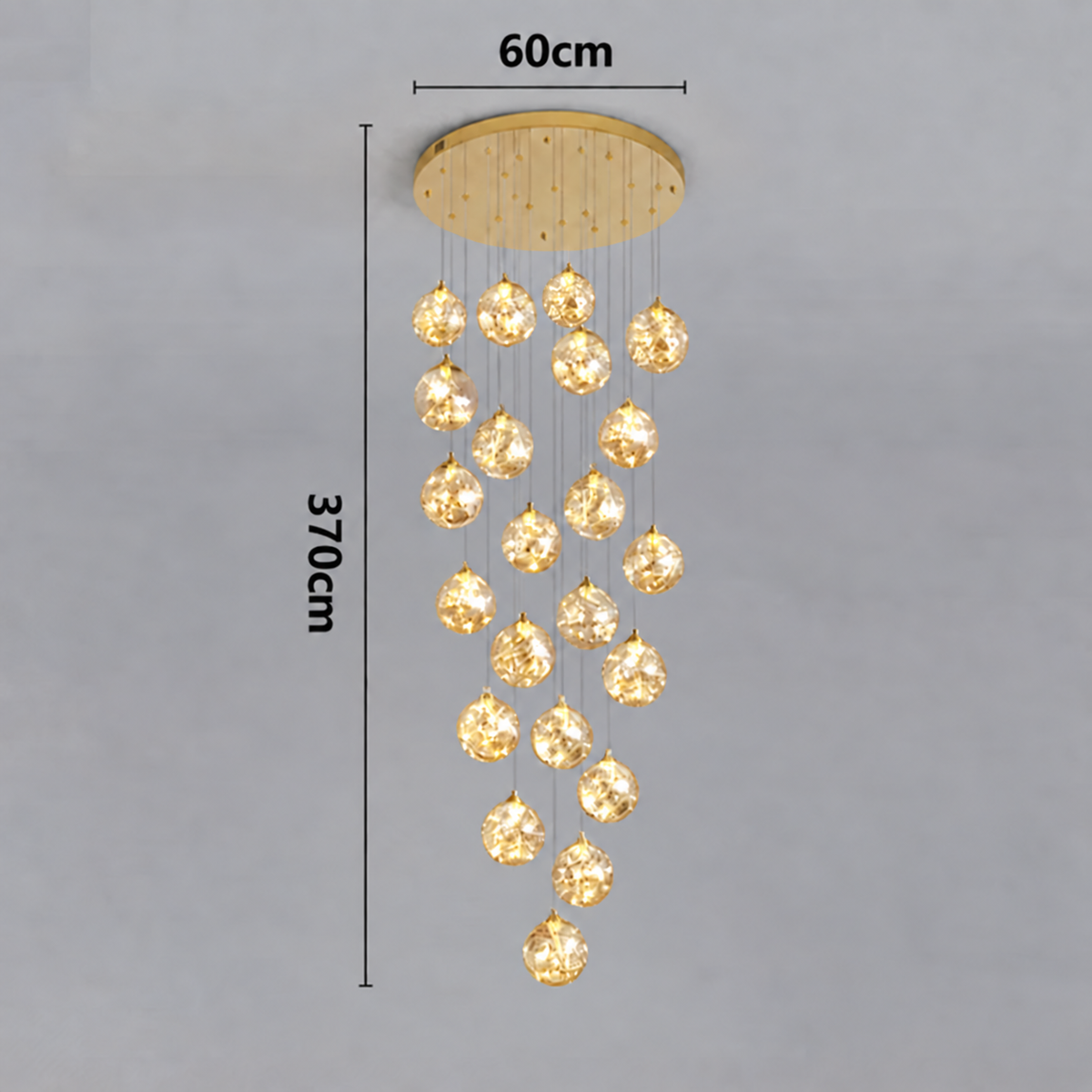 Suspension Cascade LED Dorée pour Escalier Lumio
