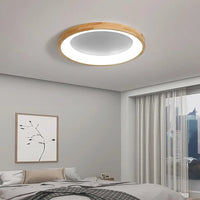 Plafonnier Scandinave Circulaire Encastré - Bois Naturel Lumio™