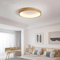 Plafonnier Scandinave Circulaire Encastré - Bois Naturel Lumio™