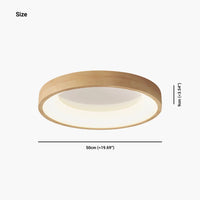 Plafonnier Scandinave Circulaire Encastré - Bois Naturel Lumio™