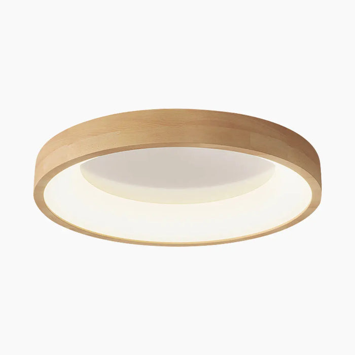 Plafonnier Scandinave Circulaire Encastré - Bois Naturel Lumio™